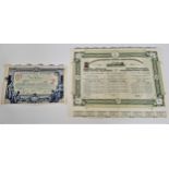 TWO GREEK RAILWAY BONDS one for the Thessalian Railways for £10, dated 1886; the other for the