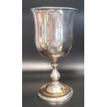 VICTORIAN SILVER CHALICE raised on a circular foot with a knopped stem, Glasgow 1890, 22.5cm high,