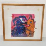 JOY BAIN Snogging Dogs, artist proof, signed in pencil and dated '97, 61cm x 63.5cm