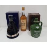 THREE BOTTLES/DECNATERS OF WHISKY comprising one bottle of Queen Anne Rare Scotch WHisky, 75cl and