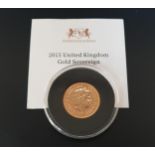 2015 UNITED KINGDOM GOLD PROOF SOVEREIGN COIN in capsule with certificate of authenticity