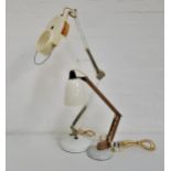 RETRO ANGLEPOISE LAMP with a circular cream coloured base and shade; together with a combination