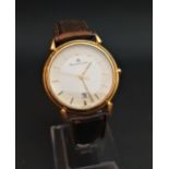 GENTLEMAN'S MAURICE LACROIX WRISTWATCH the dial with engine turned decoration, five minute baton