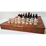 CHINESE CHESS SET the white squares of the board with figure, animal and landscape scenes and the