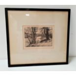 GEORGE HOUSTON RSA RSW (Scottish 1869-1947) Braes O'Ballochnyle, etching, signed to mount, 14cm x