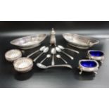 PAIR OF EDWARD VII SILVER BON BON DISHES of boat shape with pierced decoration, Sheffield 1903 by