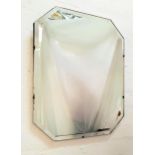 OCTAGONAL WALL MIRROR with a bevelled plate, 61cm high