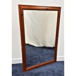 RECTANGULAR WALL MIRROR in a pine frame, 60cm x 90cm