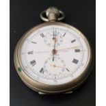 CLOWES & JAUNCEY LONDON POCKET WATCH the white enamel dial with roman numerals and two subsidiary