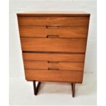 UNIFLEX TEAK CHEST with six drawers, standing on shaped supports, 112.5cm x 75cm