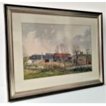 WILLIAM B MORRISON Farm near Dalgaroen, watercolour, signed with label to verso, 35cm x 52cm