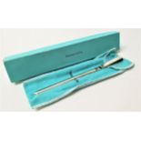 TIFFANY & CO SILVER LETTER OPENER marked Tiffany and 925, in original box and branded blue cotton