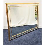 GILT FRAME RECTANGULAR WALL MIRROR with a bevelled plate, 73.5cm 104cm