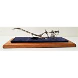 ELIZABETH II SILVER HORSE DRAWN PLOUGH scale detailed model with a single furrow, fully operational,