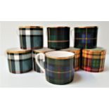 SET OF EIGHT TARTAN MUGS depicting Buchanan, Macleod, Gordon and others (8)