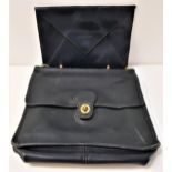 VINTAGE COACH WILLIS HANDBAG in black leather and numbered H6U-9927, together with a La Bagagerie