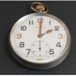 HELVETIA MILITARY POCKET WATCH the white dial with Arabic numerals, the hands and numbers 3, 9 and 6