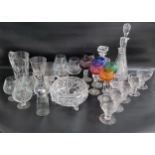 LARGE SELECTION OF CRYSTAL and other glassware including Edinburgh Crystal water jug and wine