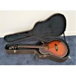 IBANEZ ELECTRO ACOUSTIC GUITAR model AE405TV, serial number 831003191, in a fitted hard shell case