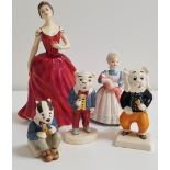 SELECTION OF PORCELAIN FIGURINES including Royal Doulton Innocence, HN2842, 20cm high and The Rag