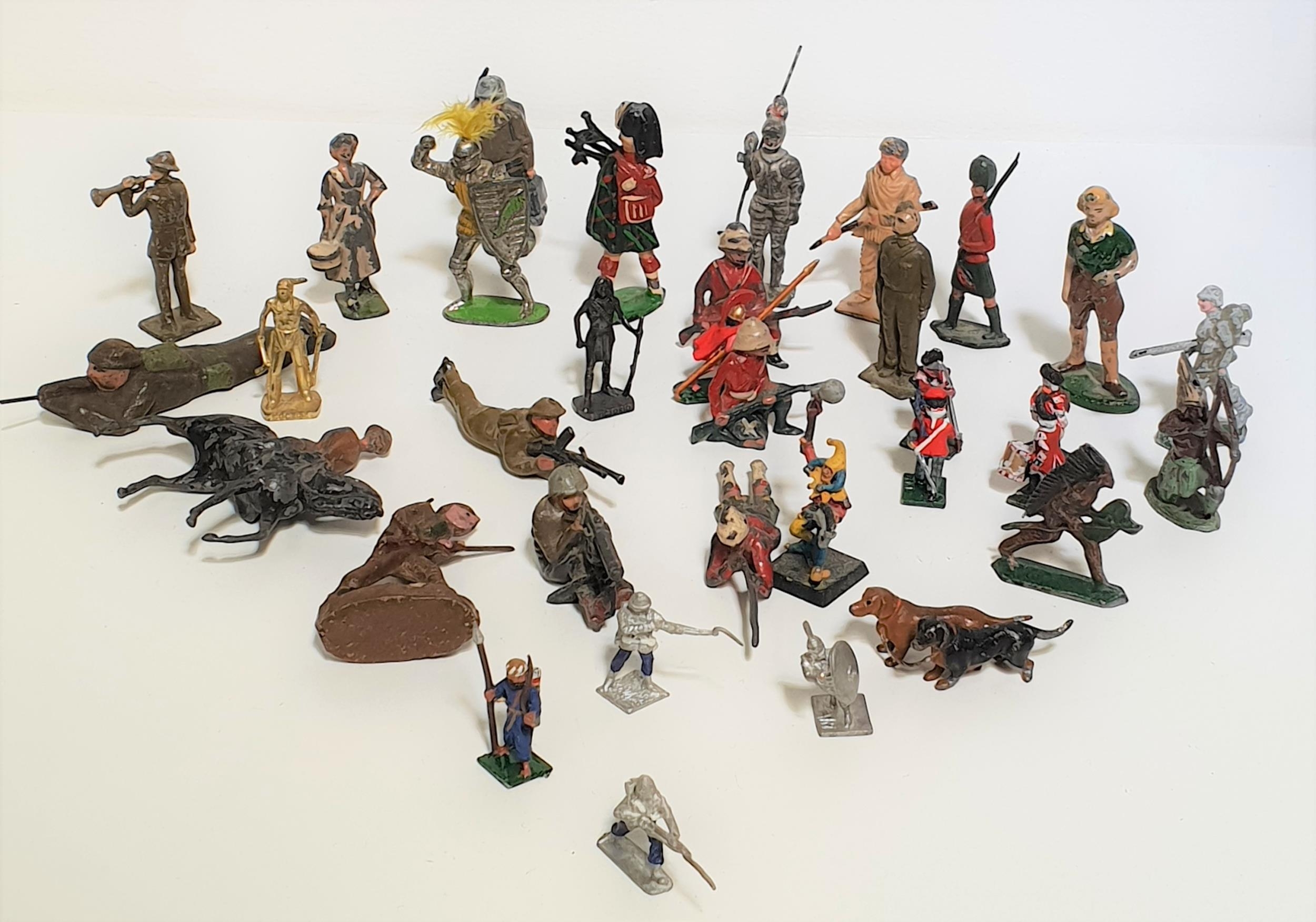 SELECTION OF LEAD SOLDIERS AND OTHER FIGURES of various sizes and designs