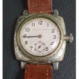 GENTLEMAN'S ROLCO OYSTER WRISTWATCH circa 1930s, the silvered dial with Arabic numerals and in