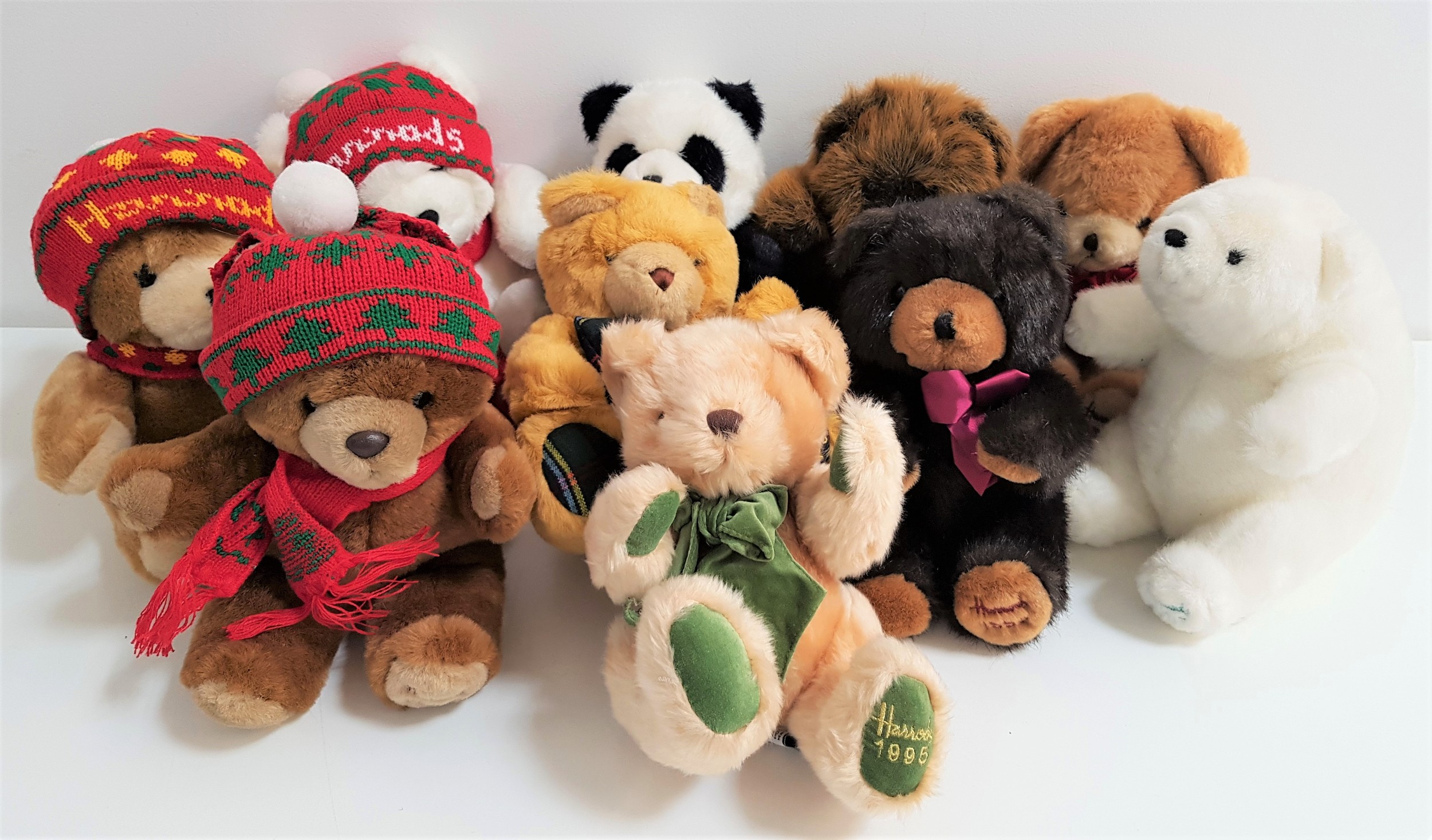 SET OF TEN HARRODS BEARS from 1986, 1987, 1988, 1989, 1990, 1991, 1992, 1993, 1994 and 1995 (10)
