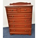 MCDONAGH CHERRY CHEST with a shaped and raised back above a moulded top with two short and four long