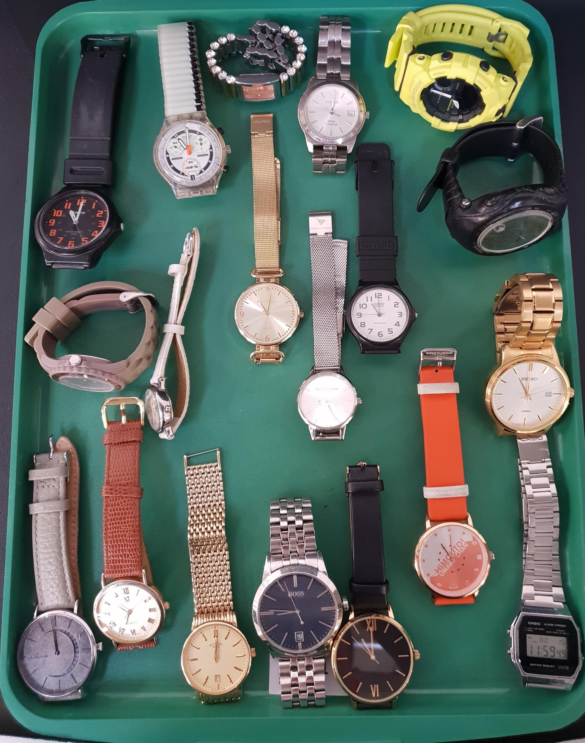 SELECTION OF LADIES AND GENTLEMEN'S WRISTWATCHES including Swatch, Casio, Tissot, Seiko, G-Shock,