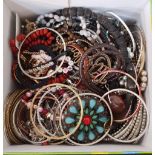 SELECTION OF COSTUME JEWELLERY including bangles, bracelets, simulated pearls, pendants, bead