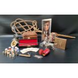 MIXED LOT OF COLLECTABLES including a Holme Gaard of Copenhagen neck glass, boxed, a model of a