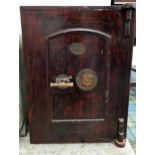 ALFRED VALE SAFE with keys and a divided interior with a locking drawer, exterior measurements