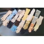 EIGHTEEN PAIRS OF LADIES GLOVES including evening and day time gloves with examples in satin,