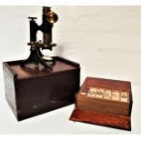 EARLY 20th CENTURY MICROSCOPE of steel and brass construction, marked 'J. White, 241 Sauchiehall St,
