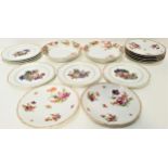 SELECTION OF PORCELAIN BOWLS AND PLATES including two Jaeger & Co of Bavaria bowls decorated with