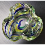 1960s VENETIAN MURANO GLASS BOWL by Vetro Artistico Veneziano, the art glass biomorphic bowl
