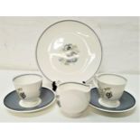 SUSI COOPER TEA SERVICE decorated in the 'Glen Mist' pattern, comprising tea cups and saucers,
