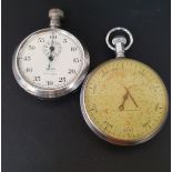 TWO STOPWATCHES Comprising a military example - Waltham Admiralty Pattern No. 6, the back marked