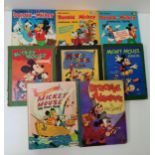 WALT DISNEY'S DONALD AND MICKEY ANNUALS from 1973, 1974 and 1976, together with three Mickey Mouse