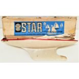 VINTAGE STAR BRODUCTIONS OCEAN STAR POND YACHT in white with green trim, 61cm long, with box