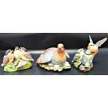 CAPODIMONTE PORCELAIN PARTRIDGE seated on her clutch of eggs, and Peter Barnet First Flight and