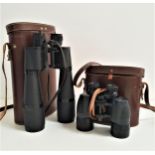 PAIR OF LIEBERMAN & GORTZ FIELD GLASSES with 35x60 magnification, in a brown leather case,
