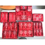 SELECTION OF BOXED STAFFORDSHIRE CRYSTAL GLASSWARE all with etched decoration, comprising four