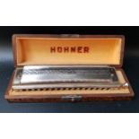 HOHNER 64 HARMONICA in a fitted case