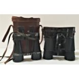 PAIR OF LIZARS AILSA FIELD GLASSES with 7x50 magnification in a brown leather case, together with