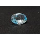 CERTIFIED LOOSE NATURAL BLUE TOPAZ the oval mixed cut blue topaz weighing 6.25cts, with GLI