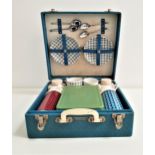 BREXTON PICNIC HAMPER for four and comprising spoons, bowls, cups, two flasks, two canisters and a
