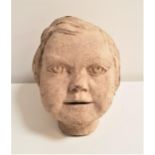 A.R.CAMERON plaster study of a young girls head, monogrammed and dated 1960, 17cm high