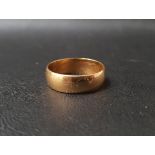 FOURTEEN CARAT GOLD WEDDING BAND ring size R-S and approximately 4.4 grams