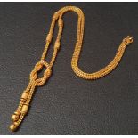 TWENTY-TWO CARAT GOLD NECKLACE the chain link with knot detail, approximately 22.4 grams